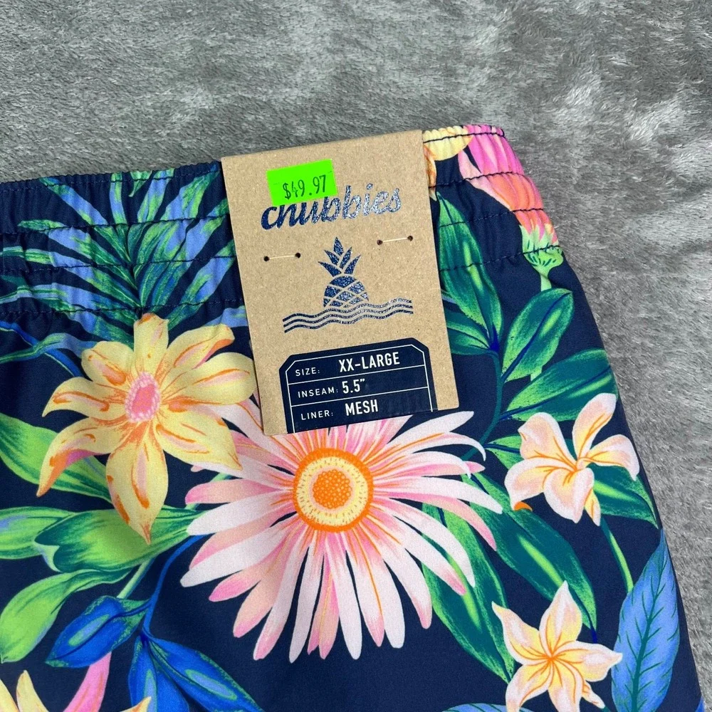 Chubbies Swim Trunks 2XL Big Bloomers Classic Board Shorts 5.5